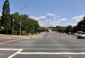 Blick auf das neue Parlament am Capital Hill